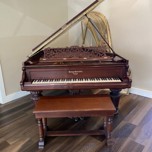 AU George Steck beautiful woodwork antique parlor grand